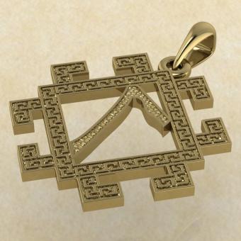 Подвеска славянская руна Леля из золота