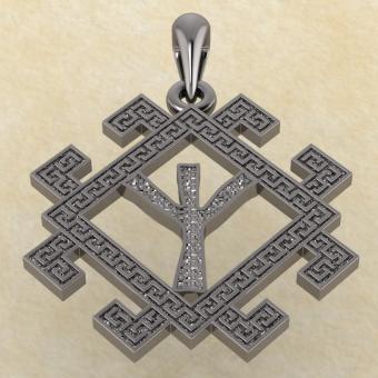 Славянская руна Мир из серебра