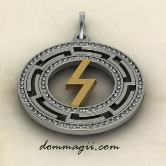 Рунический талисман соулу серебро с золотом