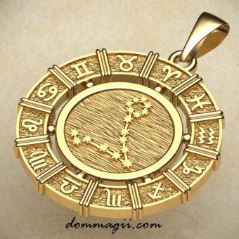Зодиак Рыбы из золота