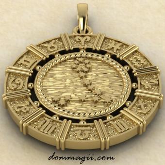 Кулон Рыбы золото 21мм