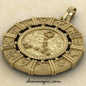 Зодиак Рыбы золотой 21мм