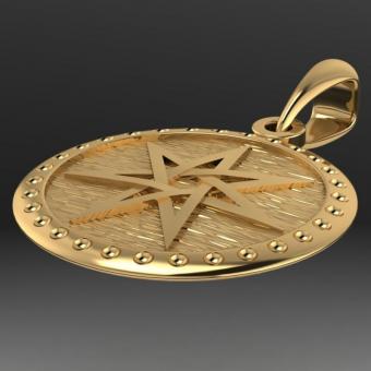 Золотая подвеска-оберег «Септаграмма»