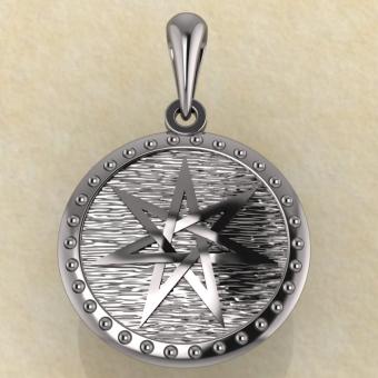 Семиконечная звезда, септаграмма серебро