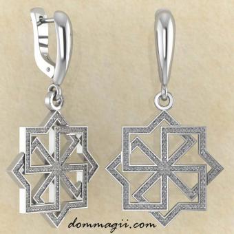 Серьги с Молвинцем из серебра от мастерской BROKKA