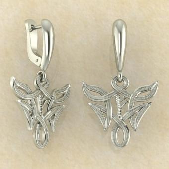 Серьги Феху в вязи из белого золота