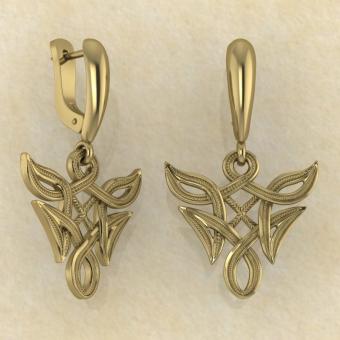 Серьги Гебо в вязи из золота