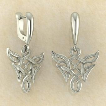 Серьги Гебо в вязи из белого золота