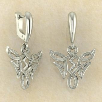 Серьги Соулу в вязи из белого золота