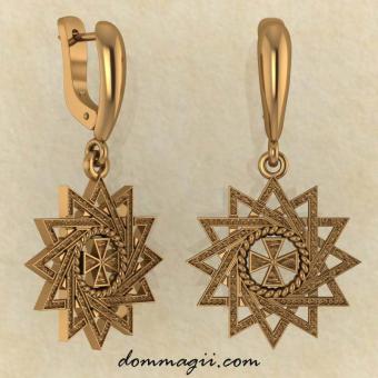 Серьги Звезда Эрцгаммы из красного золота
