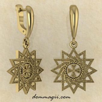 Серьги Звезда Эрцгаммы из желтого золота