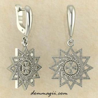 Серьги Звезда Эрцгаммы из белого золота