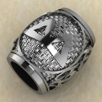 Бусина с Скандинавским амулетом Беркана из серебра