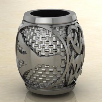 Шарм с Скандинавским амулетом Альгиз из серебра