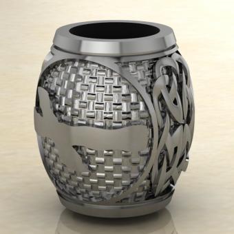 Шарм с Скандинавским амулетом руной Наутиз из серебра