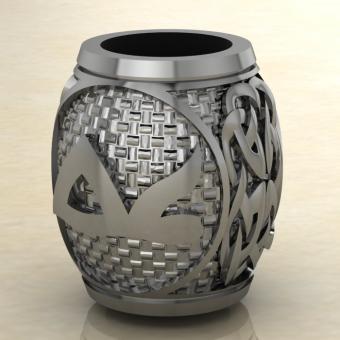 Бусина с Скандинавским амулетом руной Райдо из серебра