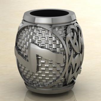 Бусина с Скандинавским амулетом руной Соулу из серебра