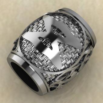 Бусина с Скандинавским амулетом Дагаз из серебра