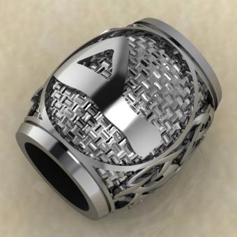 Бусина с Скандинавским амулетом Вуньо из серебра