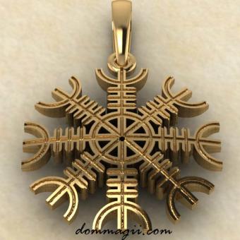 Оберег Шлем ужаса малый из золота