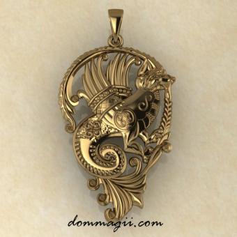 Золотая подвеска «Семаргл малый»