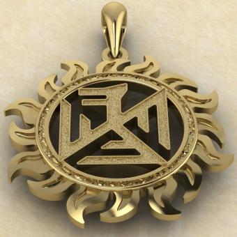 подвеска Символ Семаргла в солнце золото