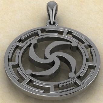 подвеска Символ Рода в протуберанцах серебро