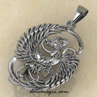 Птица серин из серебра