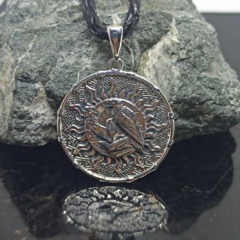 Славянский оберег чертог Ворона с вороном серебро