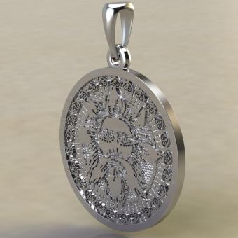 Славянский оберег Даждьбог из серебра