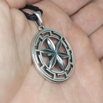 Колесо Перуна в протуберанцах серебро