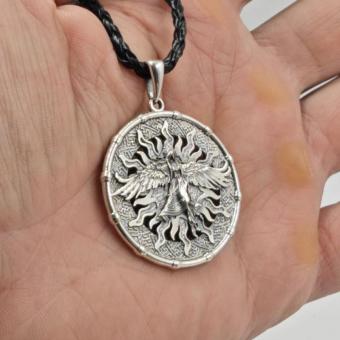 Подвеска с Славянским оберегом Птица - дева Сирин из серебра