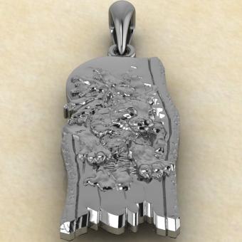 Оберег Рысь в лесу из серебра