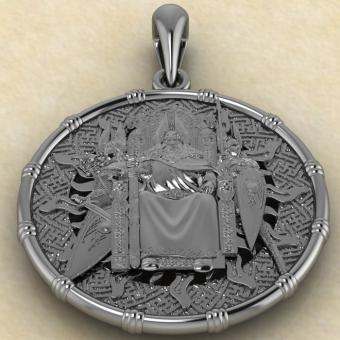 Бог Род с символом Рода из серебра