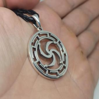 Славянский оберег Символ Рода в протуберанцах серебро
