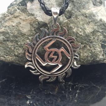 Подвеска оберег Ведара в солнце из серебра