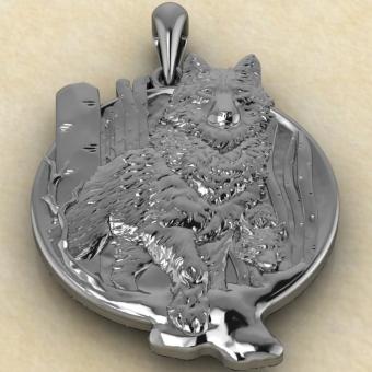 Оберег Славянские волки из серебра