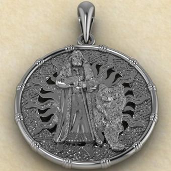 Оберег бог Велес из серебра