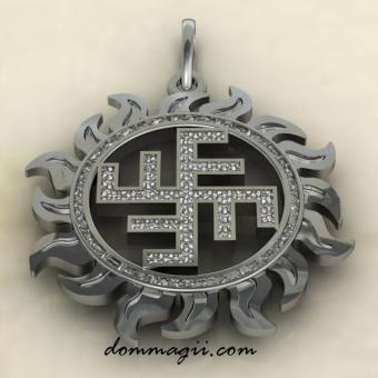 Солнечный крест из серебра