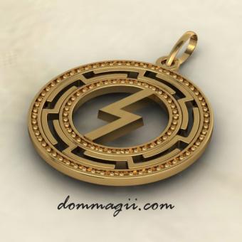 Подвеска оберег руна Соулу из золота