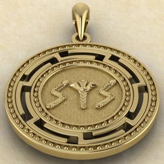 подвеска Став Солнечный щит золото