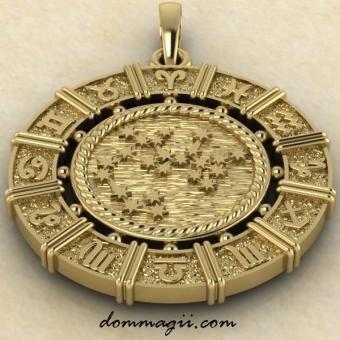 Подвеска стрелец малая золотая