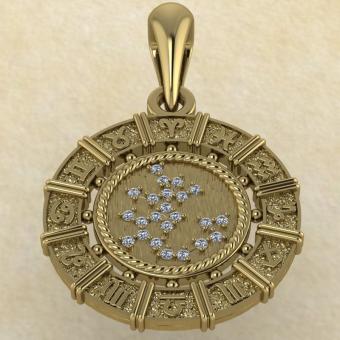 Знак зодиака Подвеска Стрелец золото с бриллиантами