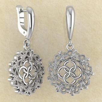 Серьги Буйство юности со свадебником из серебра