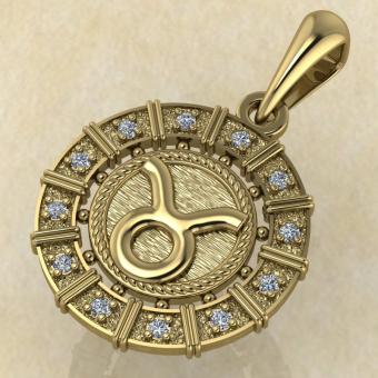 Телец золото с бриллиантами