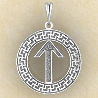 Скандинавская Руна «ТЕЙВАЗ» в солярном обережном круге