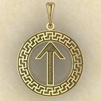 Руна «ТЕЙВАЗ» в солярном обережном круге