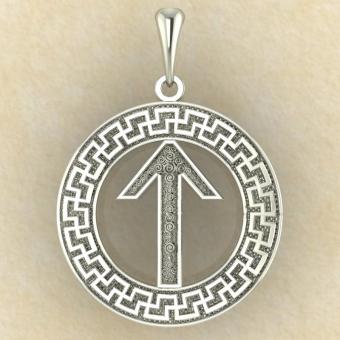 Руна «ТЕЙВАЗ» в солярном обережном круге