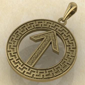 Руна «ТЕЙВАЗ» в солярном обережном круге