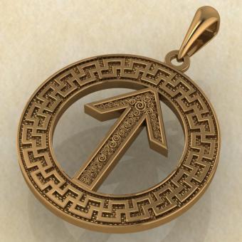 Руна «ТЕЙВАЗ» в солярном обережном круге